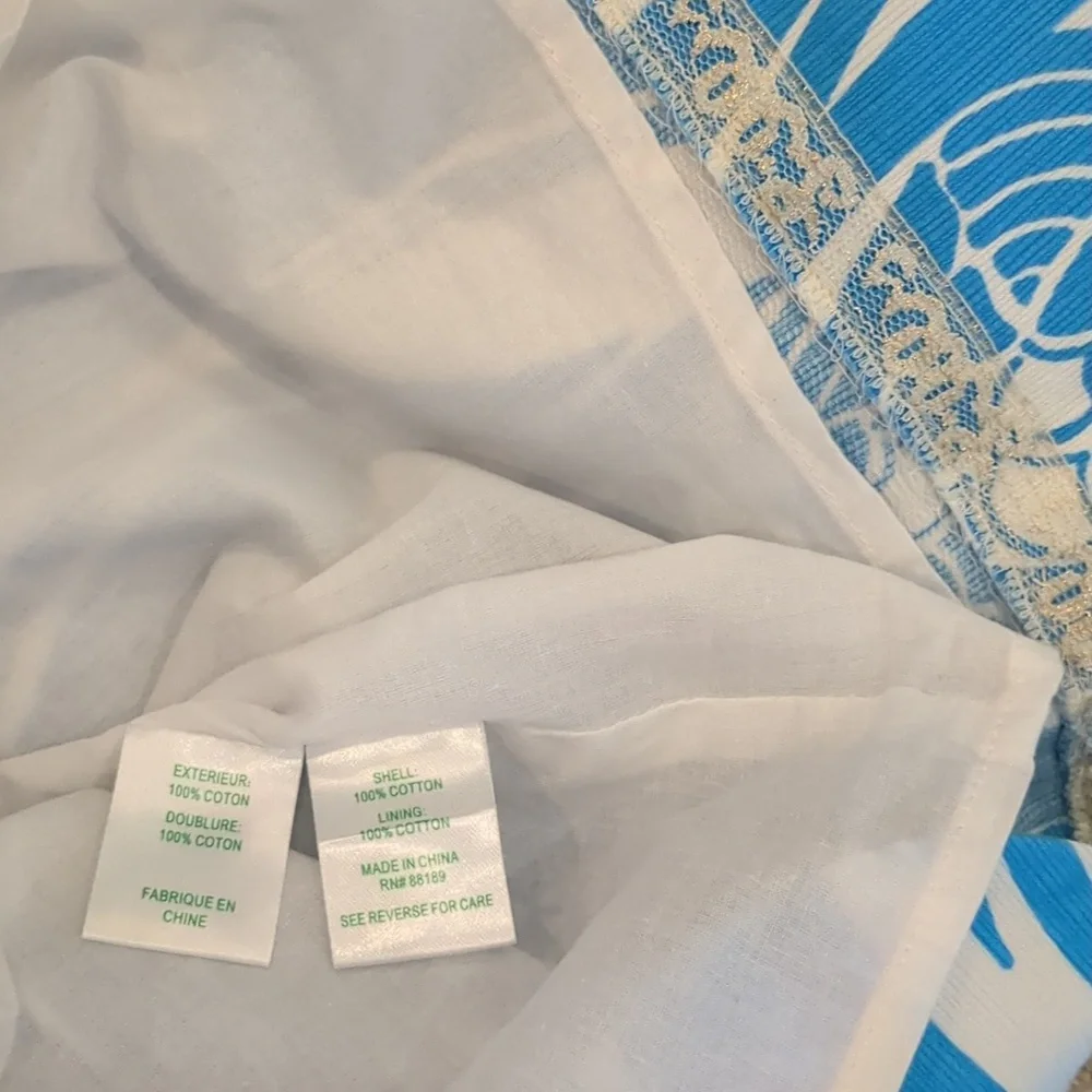 Lilly Pulitzer Delia Shift Resort White, Blue & Yellow Joe Fish Dress size 4 - Picture 15 of 16